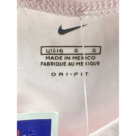 Nike Dri-Fit Women's New Colorblock Short Sleeve Shirt Pink & Black Size L Athle - Picture 2 of 9